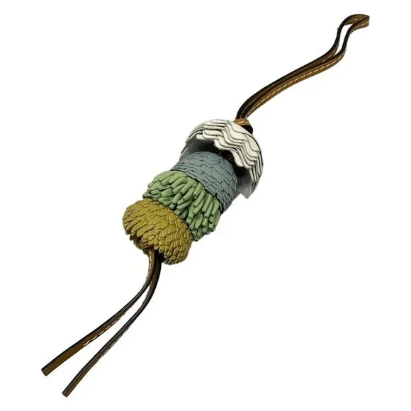 Auth LOEWE Flower Charms - Yellow Light Green Multi Classic Calf Bag Charm